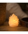 LED Tannenzapfenkerze, flackernder Flammeneffekt, weiß - Höhe 8 cm, Ø 6 cm, echtes Wachs