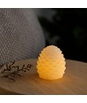 LED Kegelleuchte, flackernde Flammeneffekt, weiß - Höhe 8 cm, Ø 6 cm, echtes Wachs