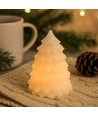 LED Weihnachtsbaumkerzen, flackernde Flammeneffekt, weiß - Höhe 9,5 cm, Ø 7 cm, echtes Wachs
