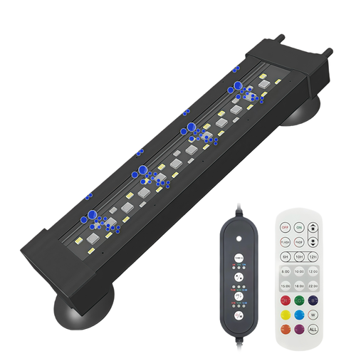 30 cm Aquariumleuchte - 10W, kann mit Luftpumpe verwendet werden, RGB+NW, IP68