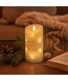LED-Kerze mit Lichterkette, 15cm, Flammeneffekt - Ø7,5cm