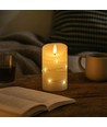 LED-Kerze mit Lichterkette, 12,5cm, Flammeneffekt - Ø7,5cm