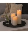 LED-Kerzen XL, 3 Stk, Ø10cm, 17,5/22,5/30cm, bewegliche Flamme, weiß