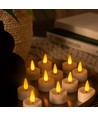12er-Pack LED-Teelichter mit schöner Flammeneffekt - Wird komplett mit Batterien geliefert, sofort einsatzbereit