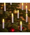 10er-Pack LED-Weihnachtskerzen inkl. Fernbedienung - Batterie, Timerfunktion, kabellos, Halter für Weihnachtsbaum