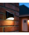 2x Solar-Wandleuchte LED - Schwarz, schöner Wandeffekt, Außenbereich