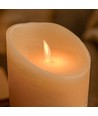 LED Stumpenkerzen Ø10cm, 3 Stk., bewegliche Flamme, weiß - Inkl. Fernbedienung und Timer, 10/12,5/15cm hoch, Echtwachs