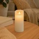 LED XL Kerze 22,5cm, Flammeneffekt, weiß - Ø10cm, funktioniert m. Fernbedienung, Timer