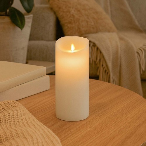 LED XL Kerze 22,5cm, Flammeneffekt, weiß - Ø10cm