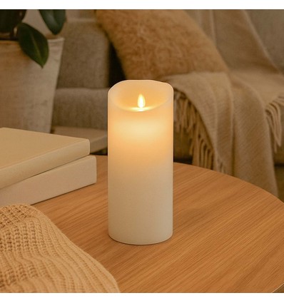 LED XL Kerze 22,5cm, Flammeneffekt, weiß - Ø10cm