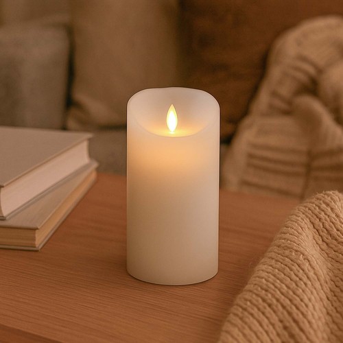 LED XL Kerze 17,5cm, Flammeneffekt, weiß - Ø10cm