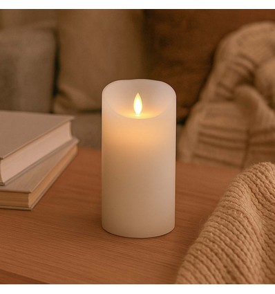 LED XL Kerze 17,5cm, Flammeneffekt, weiß - Ø10cm