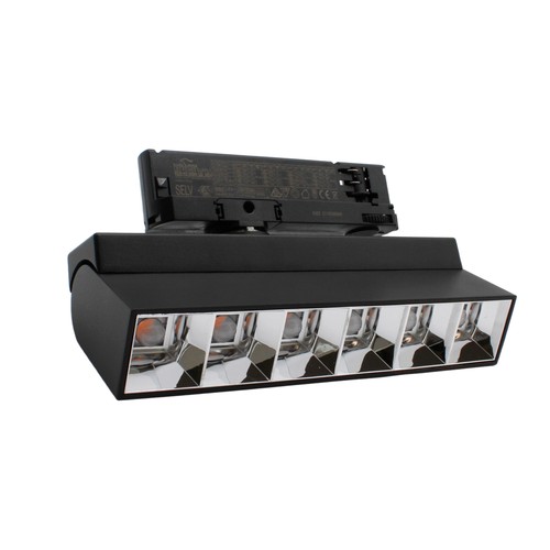 36W 3-Phasen RA92 verstellbare LED-Stromschienenleuchte - Schwarz, 23,5 cm