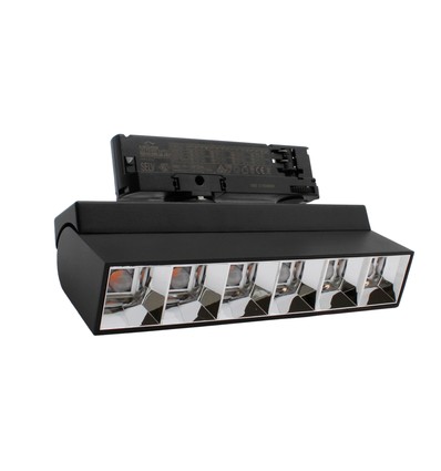 36W 3-Phasen RA92 verstellbare LED-Stromschienenleuchte - Schwarz, 23,5 cm