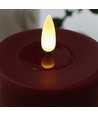 LED-Kerze 12,5cm, Schmelz-Optik, Flammeneffekt - Ø7,5cm, bordeauxrot
