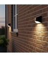 2x Solar-Wandleuchte LED - Schwarz, schöner Wandeffekt, Außenbereich