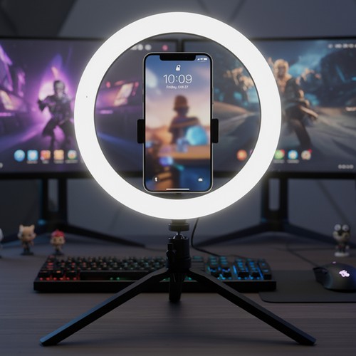10W LED-RINGLICHT - 10 Zoll, mit Tischstativ, 3200K-5500K