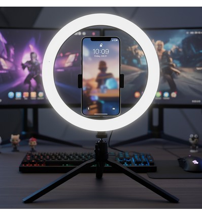 10W LED-RINGLICHT - 10 Zoll, mit Tischstativ, 3200K-5500K
