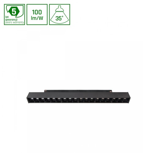 12W LED Leuchte - 100lm/W, 1150lm, schwarz, 20,4cm