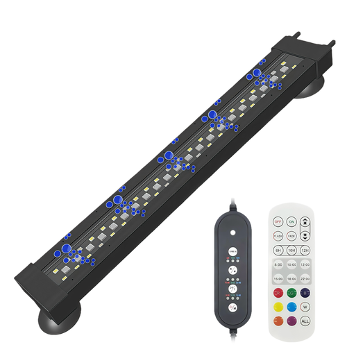 40 cm Aquariumleuchte - 12W, mit Luftpumpe verwendbar, RGB+NW, IP68