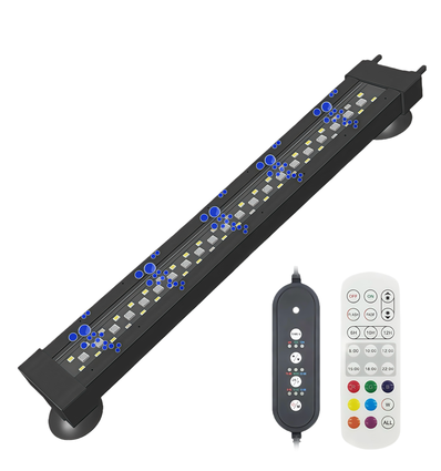 40 cm Aquariumleuchte - 12W, mit Luftpumpe verwendbar, RGB+NW, IP68