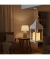 LED-Laterne - Weiß, quadratisch, Batterie, IP54 Innen-/Außenbereich