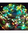 10 m RGBIC LED-Lichterkette - 100 LEDs, grünes Kabel, Fernbedienung + Bluetooth, 5V USB