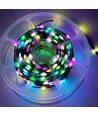 10 m RGBIC LED-Lichterkette - 100 LEDs, grünes Kabel, Fernbedienung + Bluetooth, 5V USB
