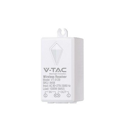 RF/WiFi Empfänger für Funkschalter - 1000W, Reichweite bis zu 500m, weiß, PC Kunststoff