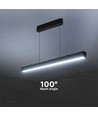 VT-7-44 LED Pendelleuchte 40W - linear, hängend, Samsung Chip, Auf-/Ab-System 3in1, schwarzes Gehäuse