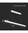 Vt-7-35 LED Lampe 36W - lineare hängende Pendelleuchte, Samsung, Diffusorplatte Typ 3in1 weiß