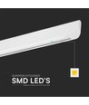 Vt-7-35 LED Lampe 36W - lineare hängende Pendelleuchte, Samsung, Diffusorplatte Typ 3in1 weiß