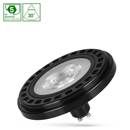 20W AR111 GU10 LED Leuchtmittel, RA90 - 30°, schwarzes Gehäuse, 2700K, 1600lm, 5 Jahre Garantie
