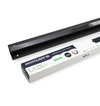 LED schwarze Troldtekt-Schiene 60 cm - 30W, Akustilight, versenkt, 24V