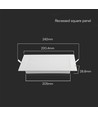 18W Ø22cm LED Einbaupanel - Ausschnitt: Ø20,5 cm, Maße: Ø22 cm, Backlit, Rund