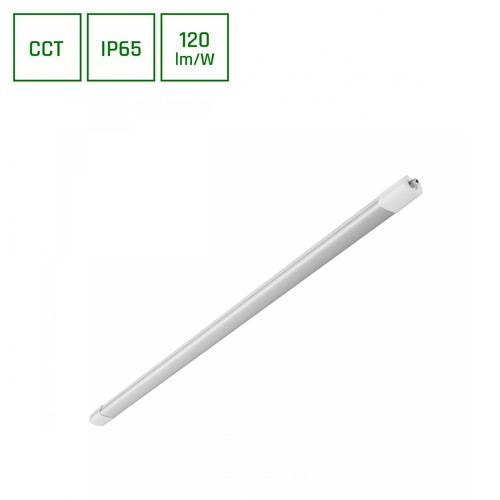 120cm 36W Limea Select komplette LED Wannenleuchte - 122lm/W, IP65, 3CCT, durchverdrahtet, weißes Gehäuse