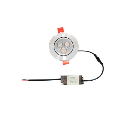 3W Ø8,4cm Einbaustrahler dimmbar - 12V/24V, Lochausschnitt: Ø7-8 cm, Maße: Ø8,4 cm, 4 cm hoch