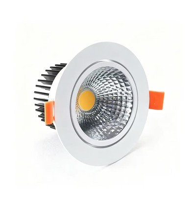 3W Ø8,5cm Einbaustrahler dimmbar - 12V/24V, Lochausschnitt: Ø7,5 cm, Maße: Ø8,5 cm, weißer Rand