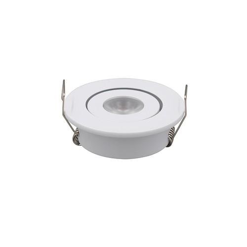 1W Ø5,2cm Einbaustrahler dimmbar - 12V/24V, Lochausschnitt: Ø4,2 cm, Maße: Ø5,2 cm, 2,2 cm hoch, weiß