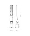 50W Dämmerungs-LED-Straßenlampe - Dämmerungssensor, Ø60 mm, IP65, schwarz, 230V
