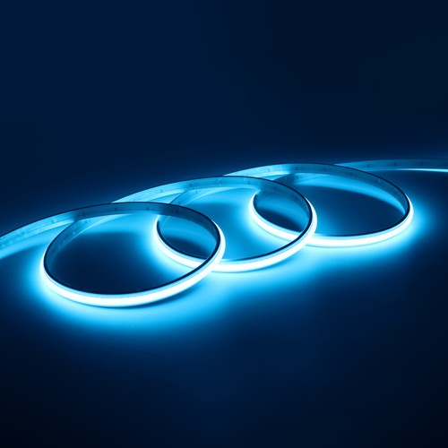 5m 9W/m Hellblau Dot-free COB-LED-Streifen - 24V DC, IP67, 240 LED/m, 5 Jahre Garantie