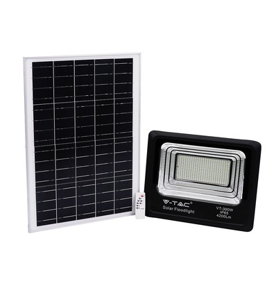 300W LED Solar Flutlicht - 4200lm, IP65, 6000K, inkl. Solarpanel und Fernbedienung