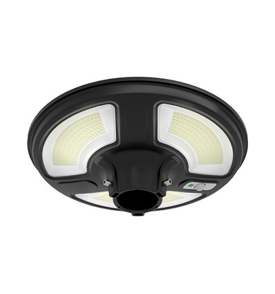 10W Solara LED Gartenlampe mit Sensor - IP65, 1500lm, schwarz, rund, inkl. Fernbedienung und Timer