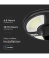 Vt-45W LED-Gartenlampe 7,5W - solarbetrieben, rund, mit Sensor, RF-Fernbedienung, 6500K, IP65