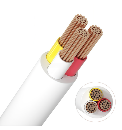 12-24V CCT-Kabel, weiß rund - 3 x 0,5 mm², Meterware, mind. 5 Meter