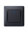 1-Kanal-Schalter mit Kontrollleuchte - 86x86mm, IP20, schwarz