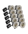 10er-Pack GU10 Einbaustrahler - Nickel satiniert, IP20