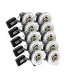 10er-Pack GU10 Einbaustrahler - Gebürsteter Stahl, IP20