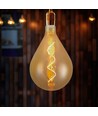 E27 4W LED Spiral Filament Lampe - A160, Amber Glas, 2700K, 250lm
