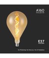 E27 4W LED Spiral Filament Lampe - A160, Amber Glas, 2700K, 250lm
